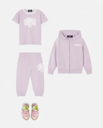 Sudadera con capucha y cremallera de jersey de algodón estampada para niño