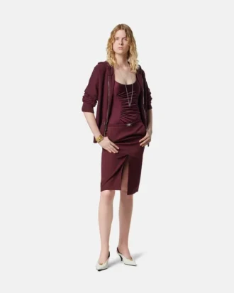 Sudadera con capucha y cremallera de punto de cachemira y lana