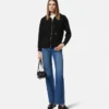 Sudadera con capucha y cremallera de punto de cachemira y lana Sudadera con capucha y cremallera de punto de cachemira y lana