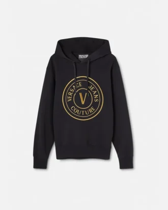Sudadera con capucha y emblema en V