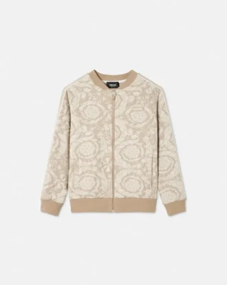Sudadera con cremallera de algodón jacquard para niño