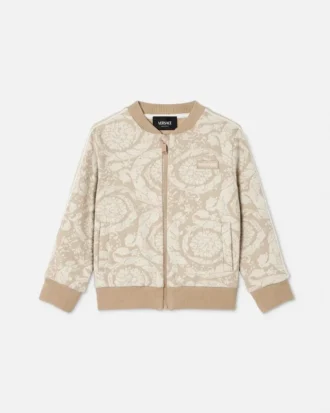 Sudadera con cremallera de algodón jacquard para niño