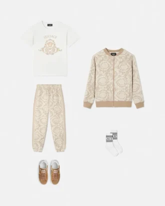 Sudadera con cremallera de algodón jacquard para niño