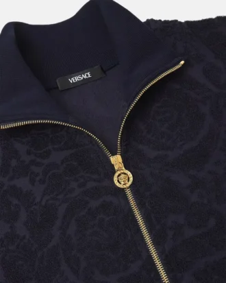 Sudadera con cremallera y tejido de rizo Barocco Jacquard