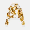 Sudadera corta con capucha estampada de jersey de algodón Sudadera corta con capucha estampada de jersey de algodón