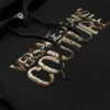 Sudadera corta con capucha y logotipo de cristal