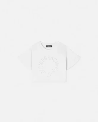 Sudadera corta de jersey de algodón bordada para niño