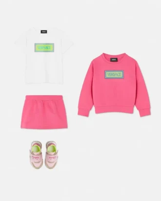 Falda de jersey de algodón bordada para niña