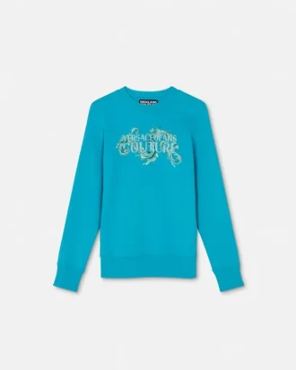 Sudadera de jersey de algodón estampada y adornada