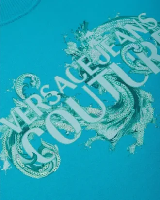 Sudadera de jersey de algodón estampada y adornada