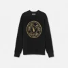 Sudadera holgada con emblema en V Sudadera holgada con emblema en V
