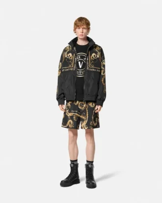 Sudadera holgada con emblema en V