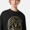 Sudadera holgada con emblema en V Sudadera holgada con emblema en V