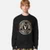 Sudadera holgada con emblema en V Sudadera holgada con emblema en V
