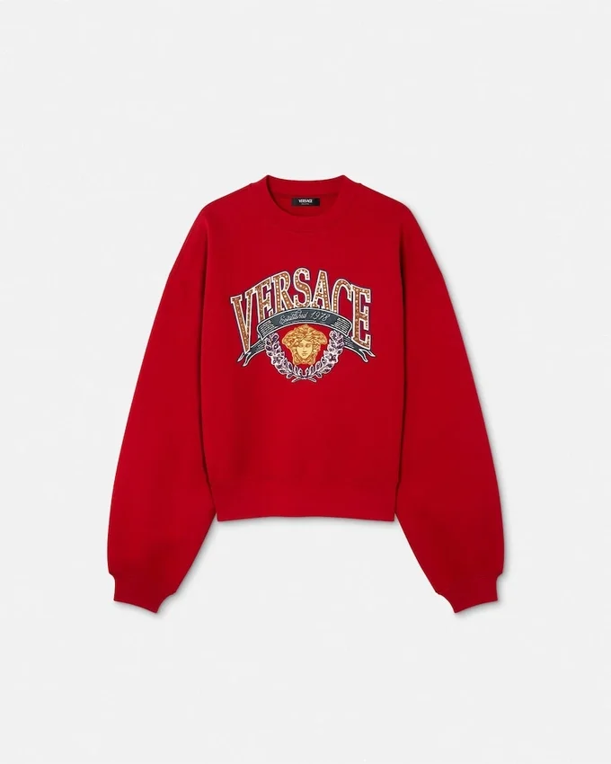Sudadera Medusa Varsity con cristales Sudadera Medusa Varsity con cristales