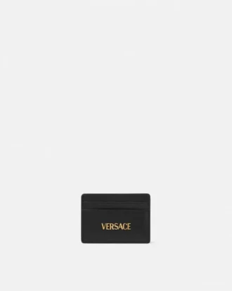 Tarjetero de piel con etiqueta Versace Tarjetero de piel con etiqueta Versace