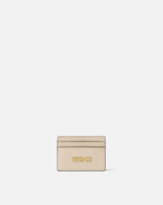 Tarjetero de piel con etiqueta Versace