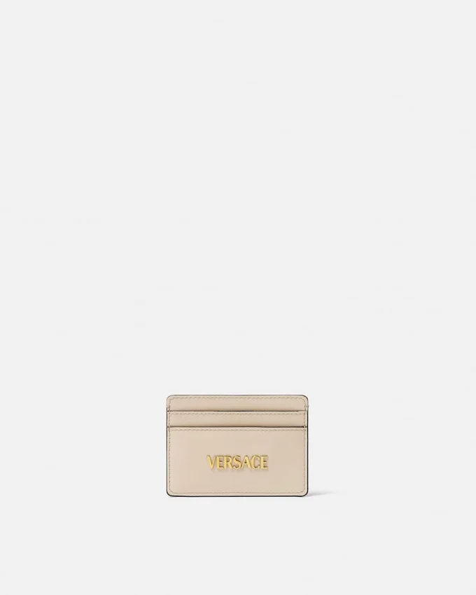 Tarjetero de piel con etiqueta Versace Tarjetero de piel con etiqueta Versace