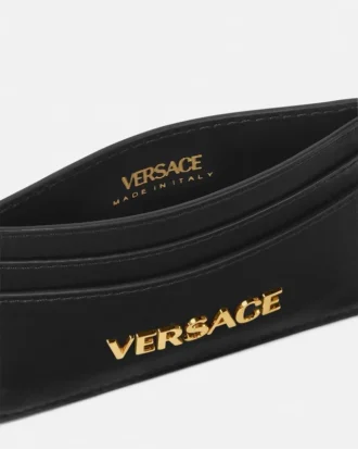 Tarjetero de piel con etiqueta Versace Tarjetero de piel con etiqueta Versace
