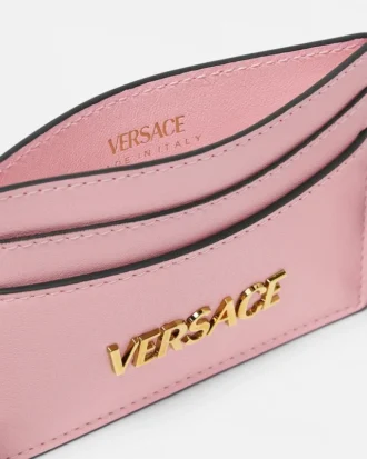 Tarjetero de piel con etiqueta Versace