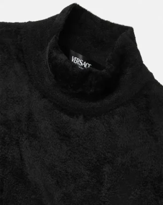 Top ajustado de cuello alto de chenilla