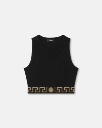 Top corto de jersey de algodón jacquard