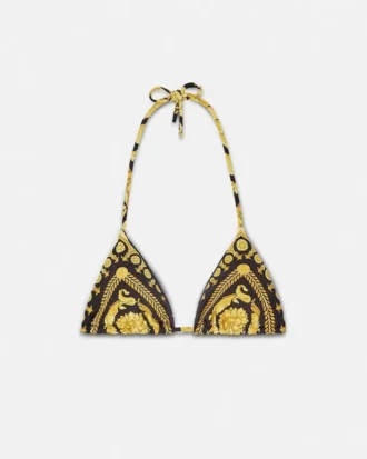 Top de bikini estampado de mezcla de nailon