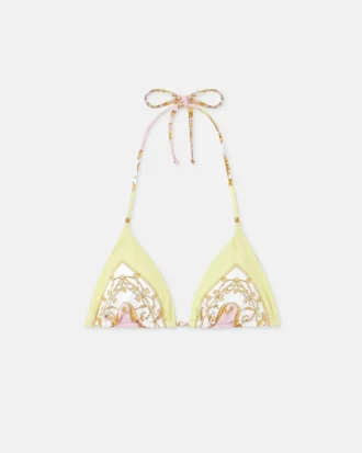 Top de bikini triangular estampado