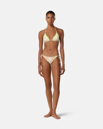 Top de bikini triangular estampado