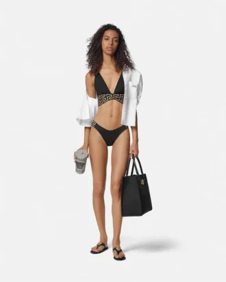 Top de bikini triangular jacquard