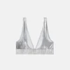 Top de bikini triangular metalizado Top de bikini triangular metalizado
