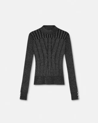Top de punto acanalado con mezcla de lurex
