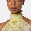 Top foulard estampado con cubierta