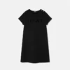 Vestido acampanado con adornos de punto milanés para niña Vestido acampanado con adornos de punto milanés para niña