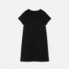 Vestido acampanado con adornos de punto milanés para niña Vestido acampanado con adornos de punto milanés para niña