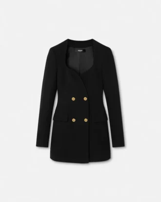 Vestido blazer cruzado de lana