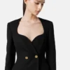 Vestido blazer cruzado de lana