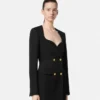 Vestido blazer cruzado de lana