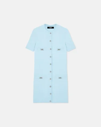 Vestido camisero de punto de lana y cachemira