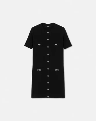 Vestido camisero de punto de lana y cachemira