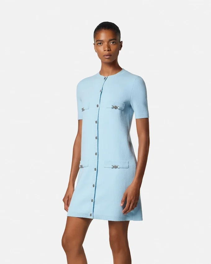 Vestido camisero de punto de lana y cachemira Vestido camisero de punto de lana y cachemira