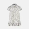 Vestido camisero de sarga de seda estampada para niña Vestido camisero de sarga de seda estampada para niña