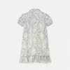 Vestido camisero de sarga de seda estampada para niña Vestido camisero de sarga de seda estampada para niña
