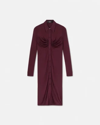 Vestido camisero midi de jersey de viscosa