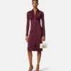 Vestido camisero midi de jersey de viscosa Vestido camisero midi de jersey de viscosa