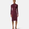 Vestido camisero midi de jersey de viscosa Vestido camisero midi de jersey de viscosa