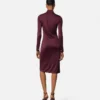 Vestido camisero midi de jersey de viscosa Vestido camisero midi de jersey de viscosa