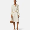 Vestido camisero midi de sarga de seda estampada
