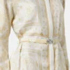 Vestido camisero midi de sarga de seda estampada