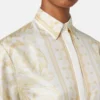 Vestido camisero midi de sarga de seda estampada